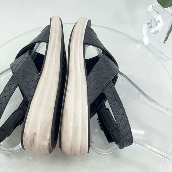 Clarks Womens Drift Sun Sandal Size 10 Black Woven Slingback Platform Wedge - Picture 10 of 16